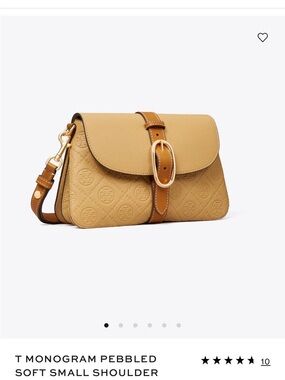 T MONOGRAM PEBBLED SOFT SMALL SHOULDER BAG